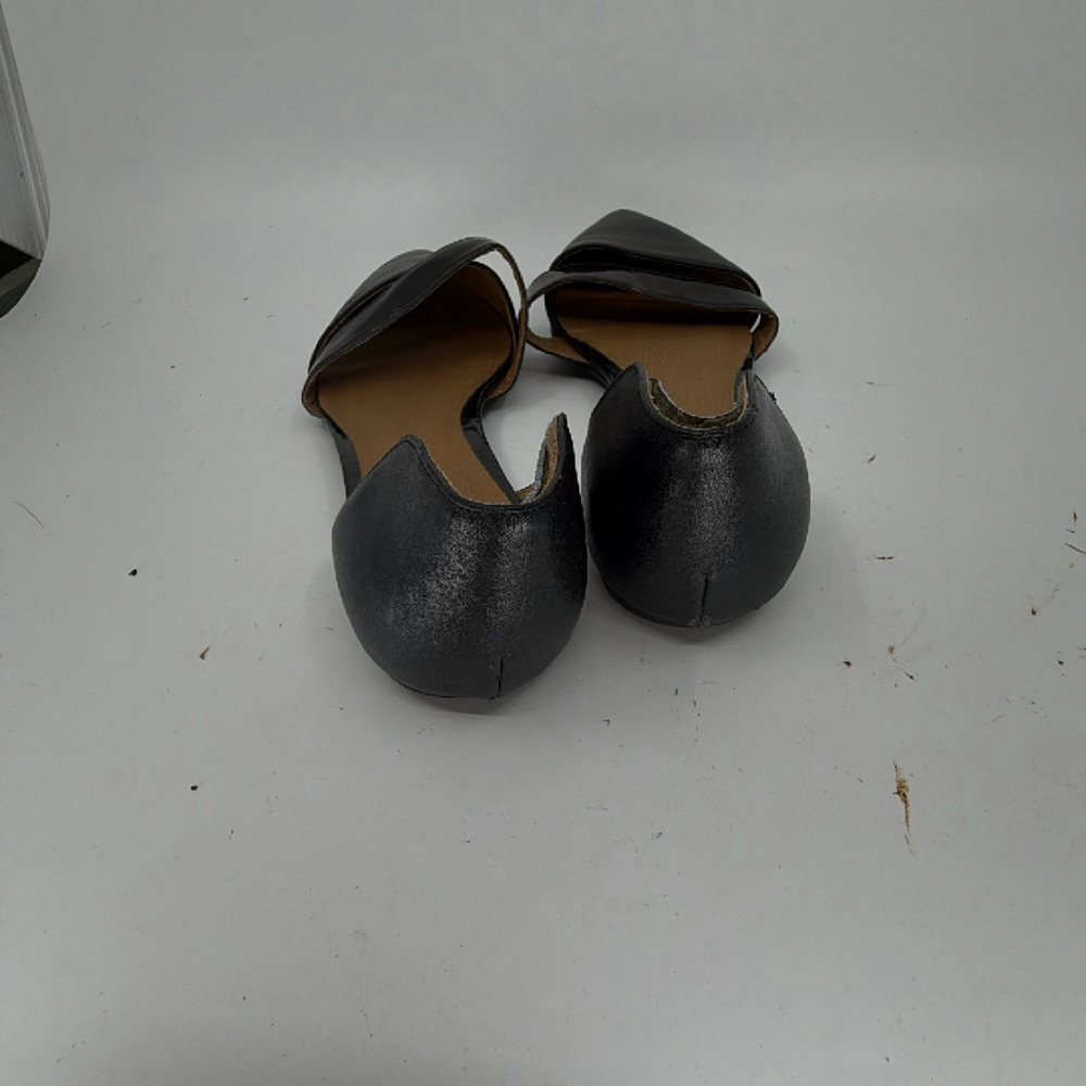 BP. d'Orsay Pointed Toe Black Leather Flat - Picture 4 of 8